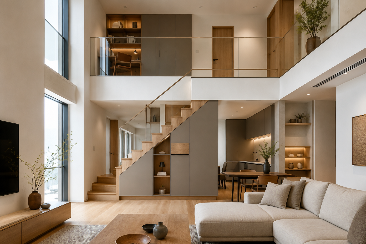 LOFT二层布局先看楼梯与挑空