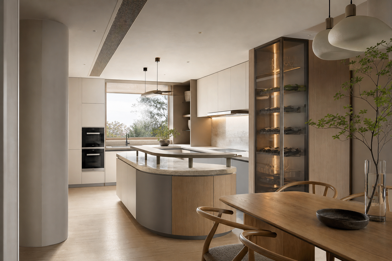 餐厨尺度不足时用复合岛台制造豪宅感