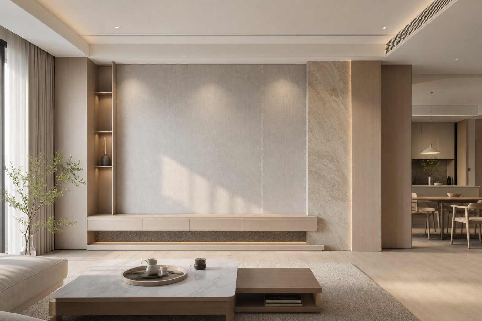 室内立面设计要统筹光影色彩肌理