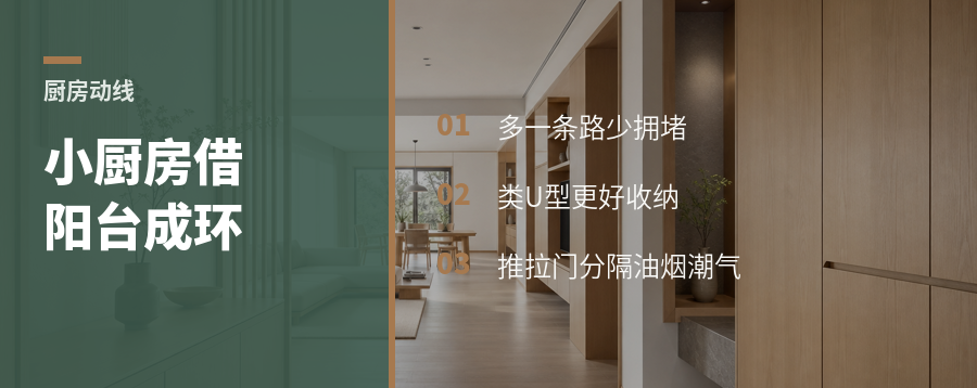 小户型厨房卡住？阳台能借一条路
