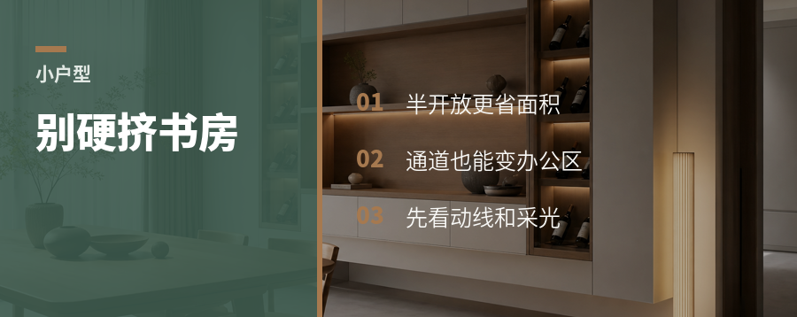 小户型办公区，不必硬挤书房