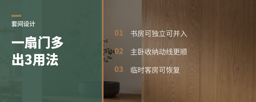 小三居加一扇门，主卧多出3种用法