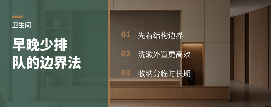 卫生间边界用对，多人早晚少排队