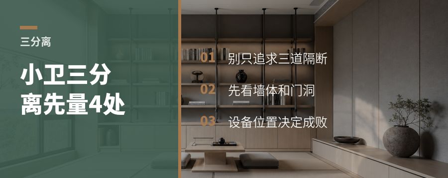 小户型卫生间三分离，先量清这4处