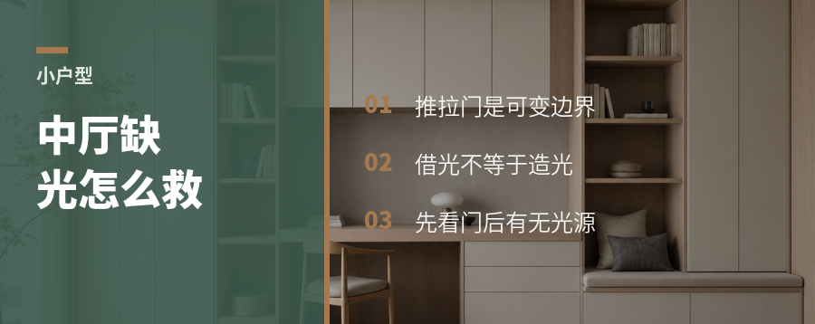 小户型中厅缺光，推拉门能怎么救？