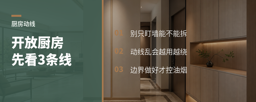 开放式厨房好不好，先看这3条线