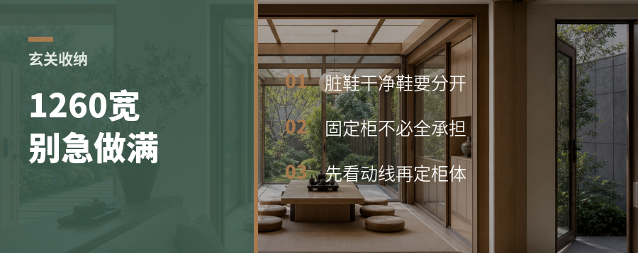 玄关1260宽，固定柜和移动鞋柜怎么分