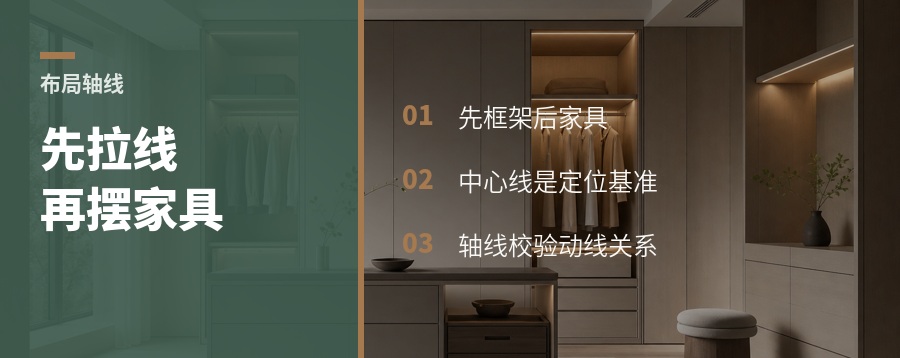 布局别先摆家具，先拉一条中心线