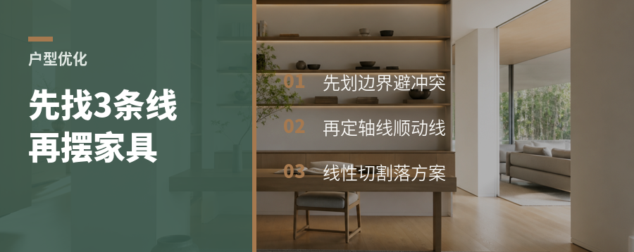 户型优化别先摆家具，先找3条线