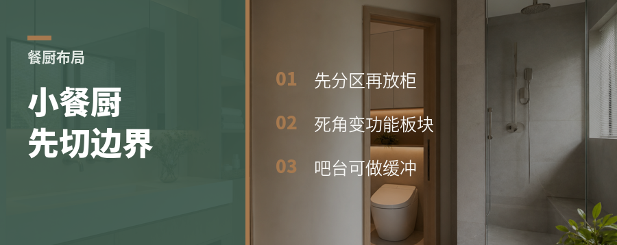 小餐厅厨房挤，先用线性切割找空间
