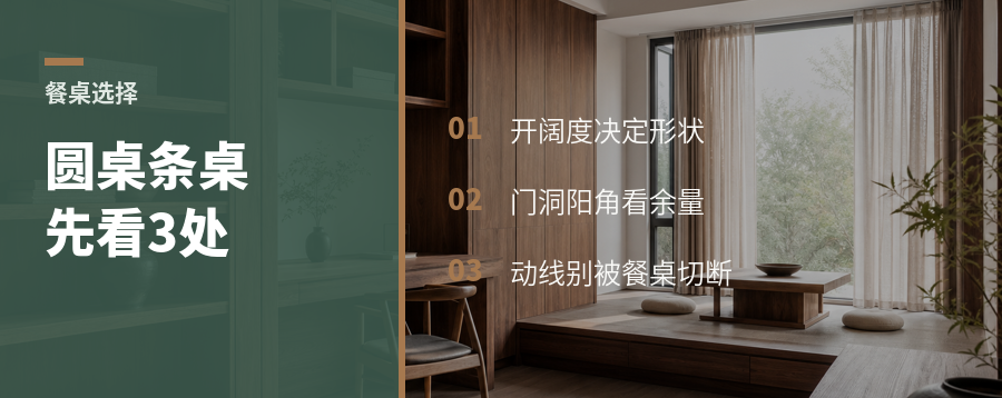圆桌还是条桌，先看这3个位置