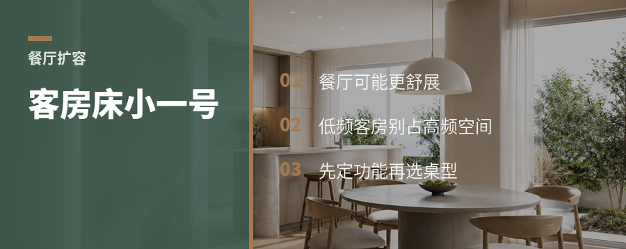 客房床小一号，餐厅能大多少