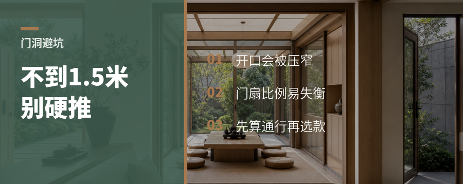 厨房门洞不到1.5米，常规推拉门别硬上