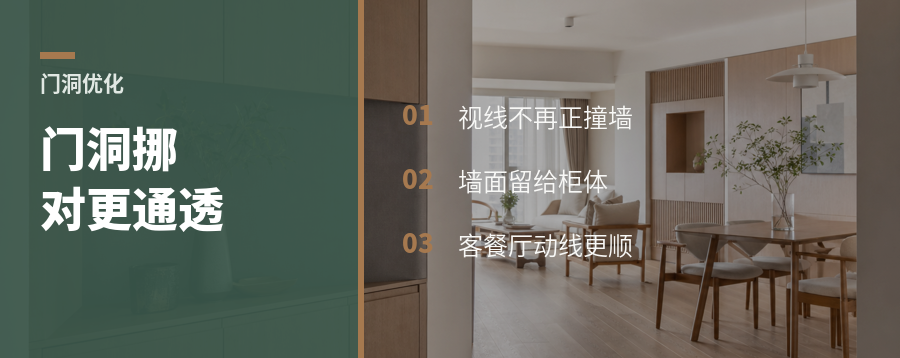 门洞挪30厘米，客餐厅可能顺很多