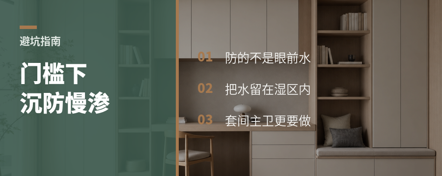 卫生间门槛下沉，防的不是眼前的水