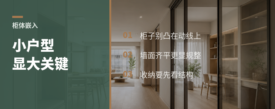 小户型显大的关键：柜子嵌进去