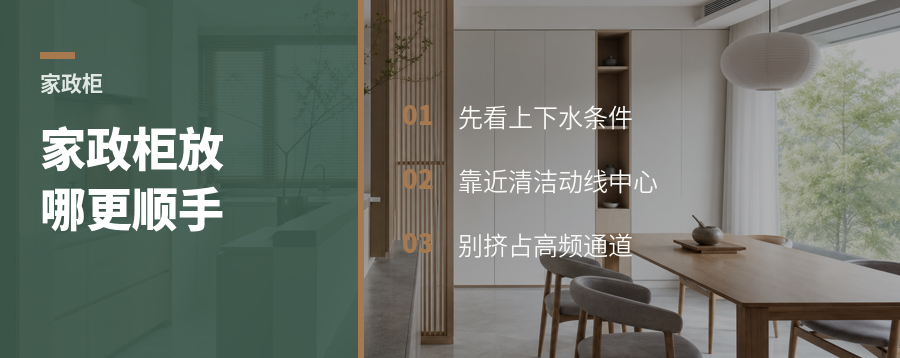 家政柜放对位置，清洁设备少跑冤枉路