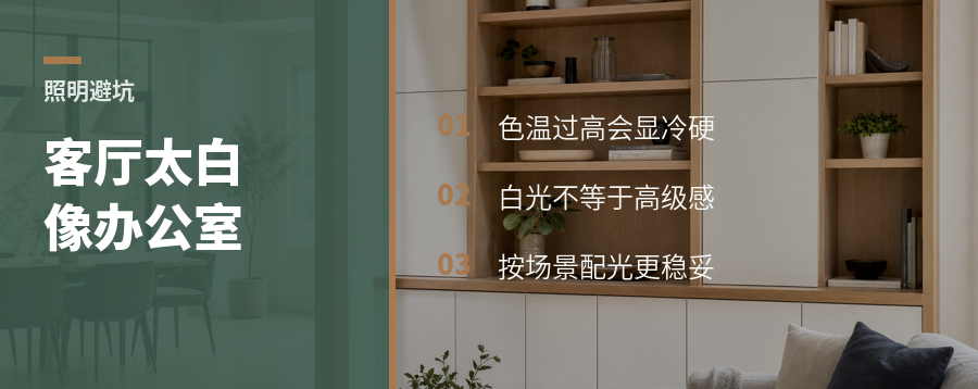 客厅灯越白越亮，反而像办公室