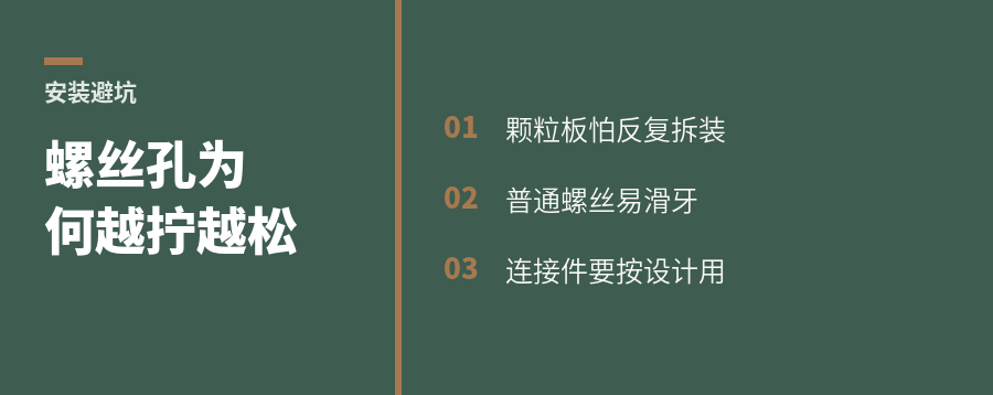 颗粒板为啥怕普通螺丝反复拆