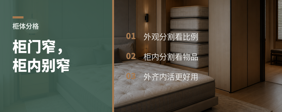 柜门窄才显整齐，柜内却要留大格空间