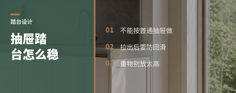 洗衣房高处取物，抽屉踏台怎么做才稳