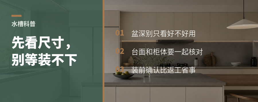 水槽先定尺寸：台面深度和安装空间，别等到下单才发现装不下
