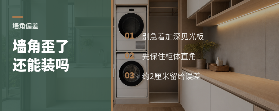 墙角歪了，直角衣帽间还能落地吗