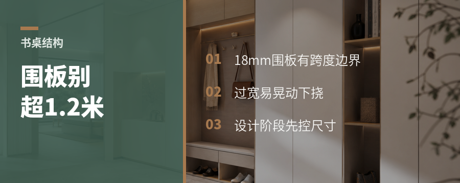 1.2米以内，成长书桌围板更稳