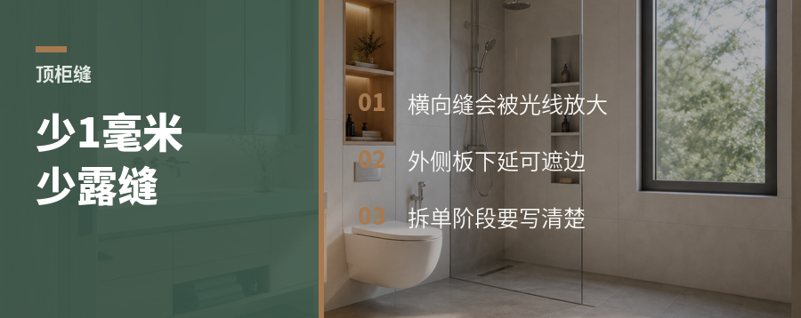 顶柜横向缝，差1毫米就能少很多