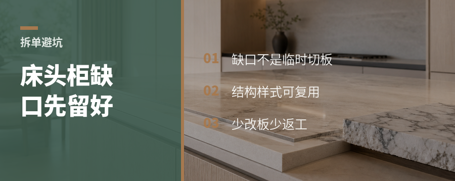 床头柜留个缺口，拆单能省多少事