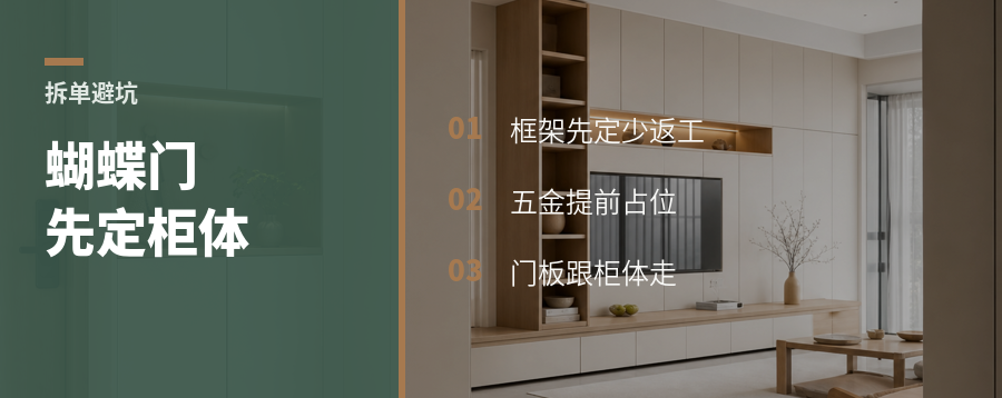 蝴蝶门拆单先定柜体，少踩安装坑