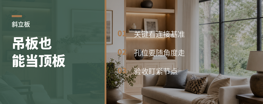 斜立板没传统顶板，吊板也能当顶板