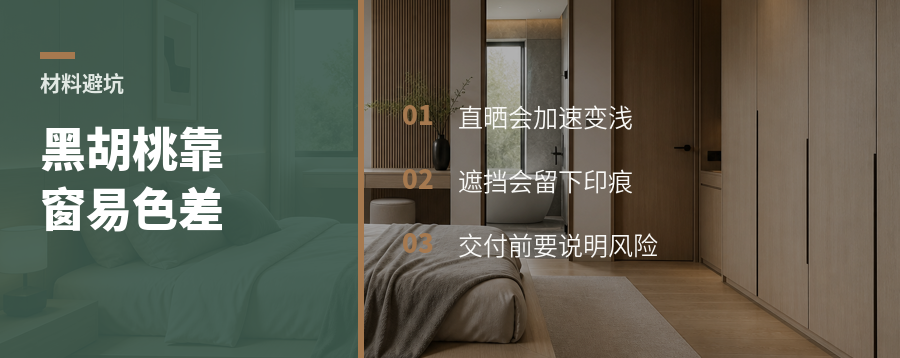 黑胡桃放窗边，色差会更快出现