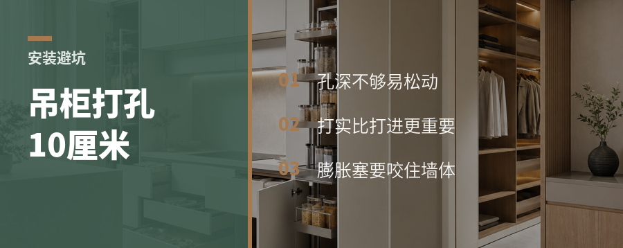 吊柜挂片打孔，10厘米不是随便说的