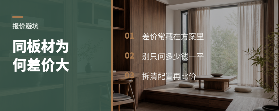 同样的板材，柜子差价可能在方案里