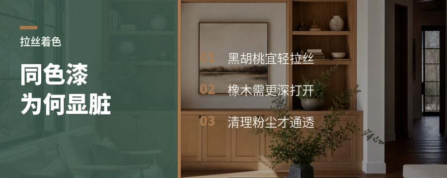 着色前黑胡桃和橡木拉丝深浅差在哪