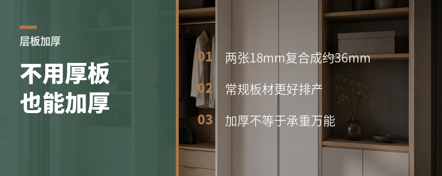 加厚悬空层板，不一定要找厚板