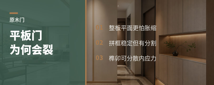 原木平板门不拼框，开裂风险从哪来