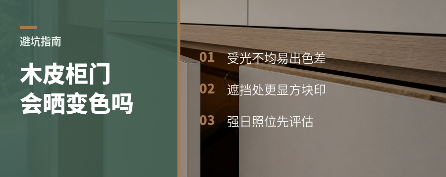 原木贴皮柜门，晒久了真会变色吗