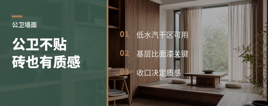 公卫墙面不贴砖，也能有质感吗