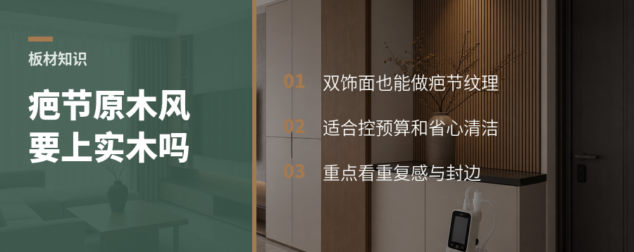想要原木疤节风，一定要上实木吗