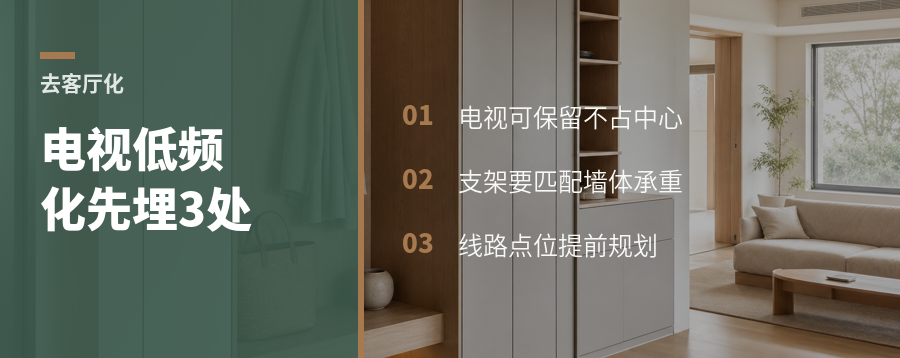 电视不当客厅中心，装修要先埋哪几处