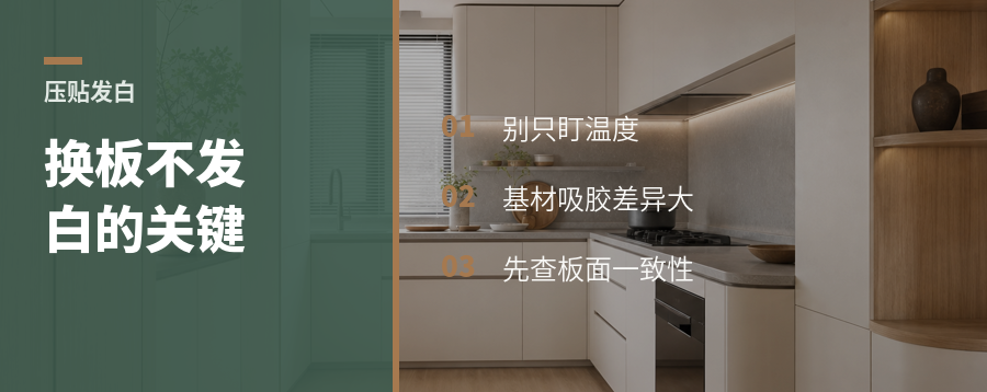同样压贴为什么换板就不发白