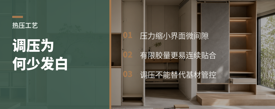 热压压力一调，饰面发白为何会变少