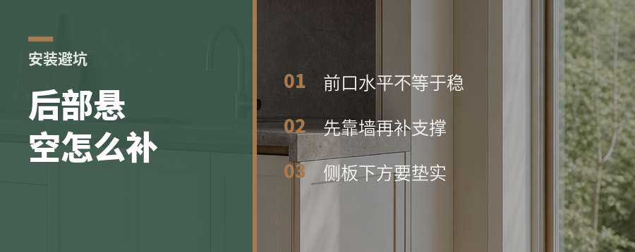 柜子调平后面悬空，怎么补这一脚
