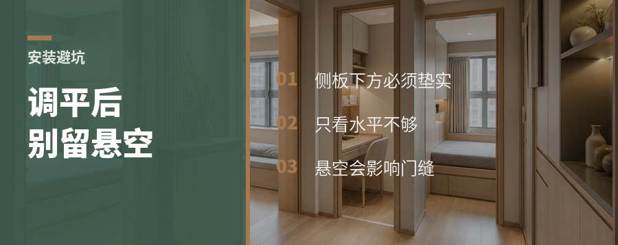 柜子调平后悬空，问题常出在侧板下方