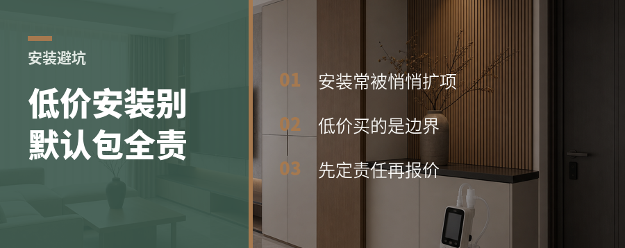 低价请安装师傅，别默认他包所有问题