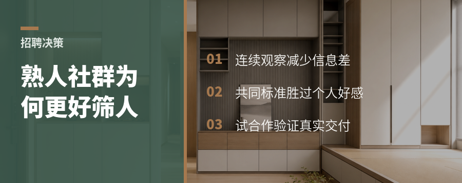 全屋定制招聘，为什么熟人社群更能降低决策成本