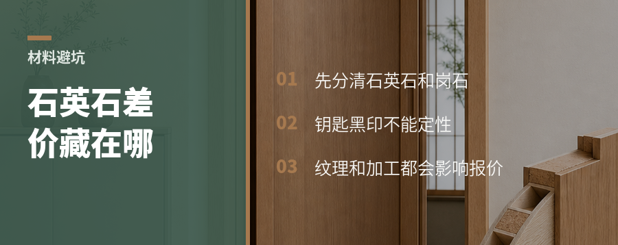 石英石价格为何差一档，常藏在颗粒和纹理里