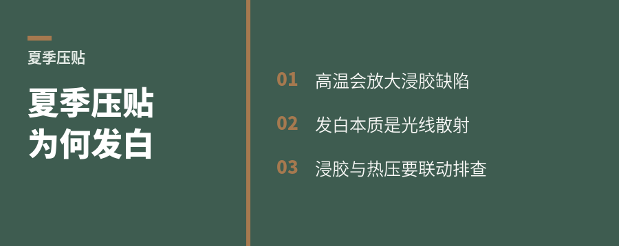 夏季压贴为何更容易出现饰面纸发白？